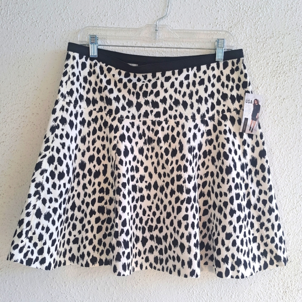 Karen Kane Black and White Animal Print Skirt